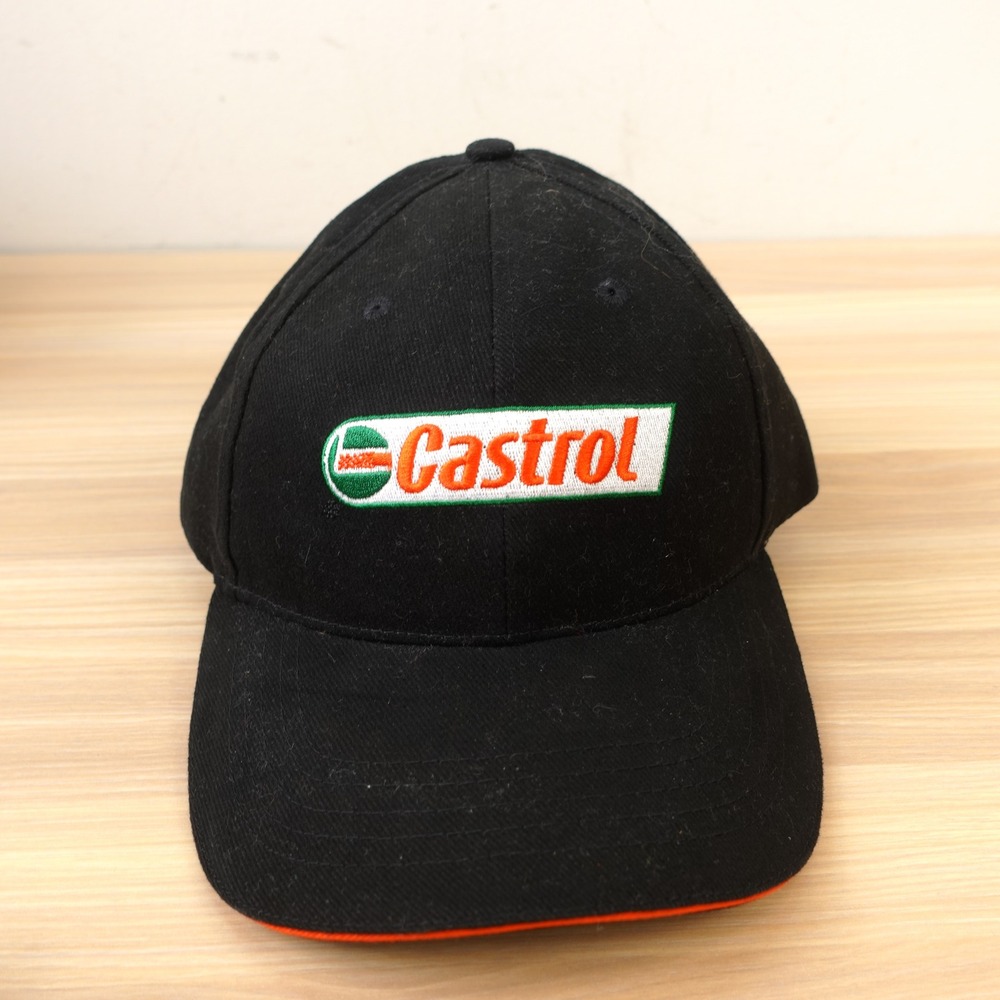 Castrol Oil Racing Strapback Hat Black Baseball Cap Retro Y2K Motorsport HELM